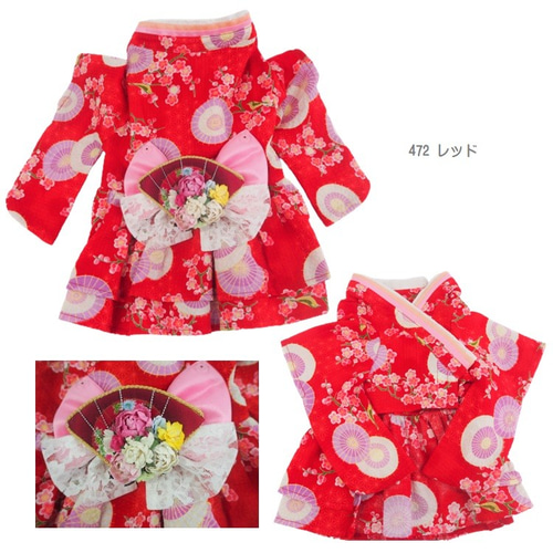 ワンピース 和柄 花柄 着物風 ドックウェア 犬用 服 犬服 犬の服