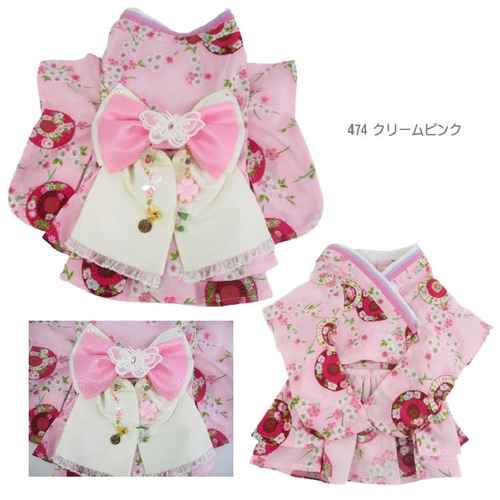 ワンピース 和柄 花柄 着物風 ドックウェア 犬用 服 犬服 犬の服