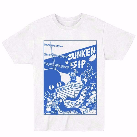 沈没船 海 ネコ Tシャツ [M] 1枚目の画像