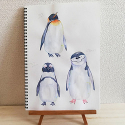 【送料無料】ペンギンの図鑑風白Tシャツ～子供から大人までみんなで使える13サイズ～ 3枚目の画像