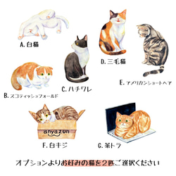 【選べる7種類・2枚セット】猫の絵本風ステッカー 耐水＆UVカット・光沢素材で長期間綺麗 2枚目の画像