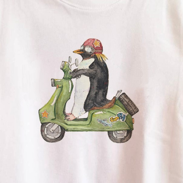 【送料無料】イワトビペンギンのスクータートレーナー 2枚目の画像