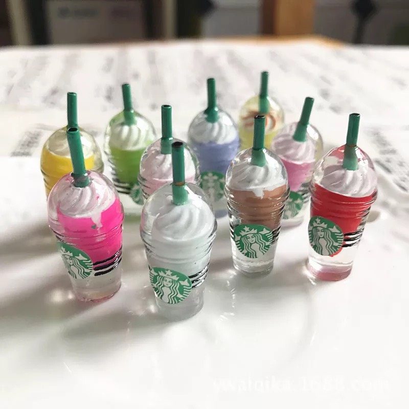 ミニチュア★スターバックス★ストロベリー＆抹茶★フラペチーノ★ドールハウス★ ミニチュア☆スターバックス☆ストロベリー＆抹茶☆フラペチーノ