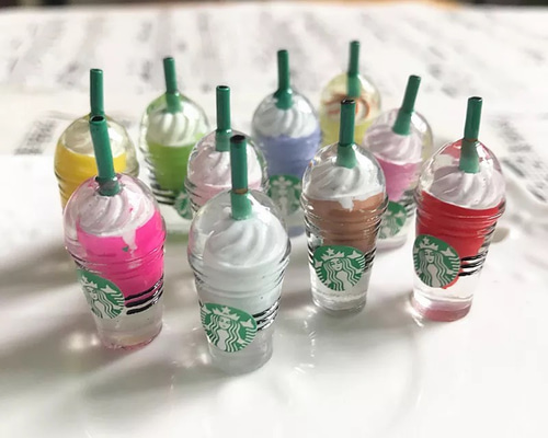 ミニチュア★スターバックス★ストロベリー＆抹茶★フラペチーノ★ドールハウス★ ミニチュア☆スターバックス☆ストロベリー＆抹茶☆フラペチーノ