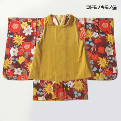 B品★9/16まで★【M】赤いお花畑の着物 振袖 6枚目の画像