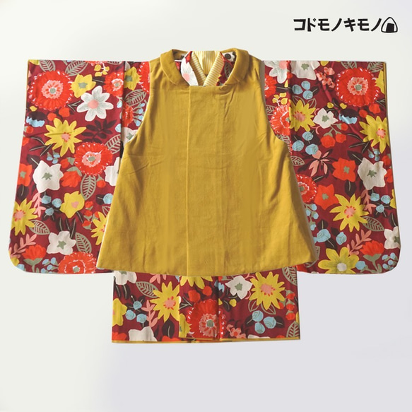 B品★9/16まで★【M】赤いお花畑の着物 振袖 6枚目の画像