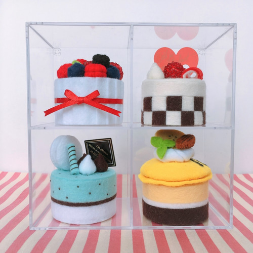 おままごと＊4種のフェルトケーキセット【06】 おもちゃ・人形