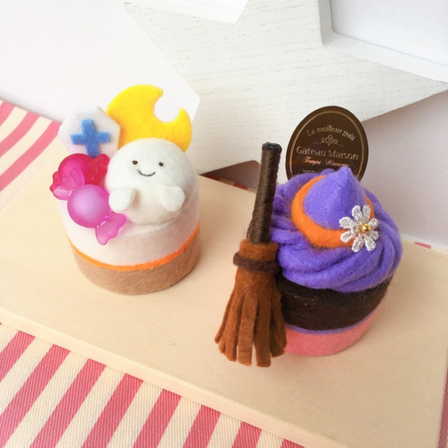 おままごと＊4種のフェルトケーキセット【07】＊ハロウィン