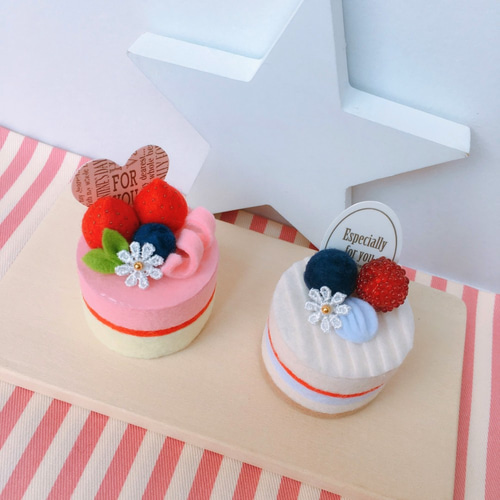 おままごと＊4種のフェルトケーキセット【12】 おもちゃ・人形