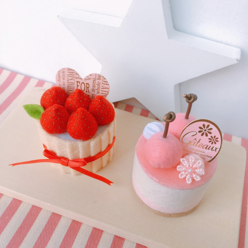 おままごと＊4種のフェルトケーキセット【16】 おもちゃ・人形