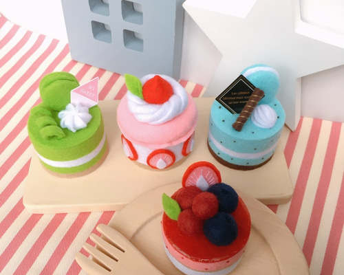 のんページ＊フェルトケーキ 新作］フェルトケーキセット③ おもちゃ・人形 colorful-step