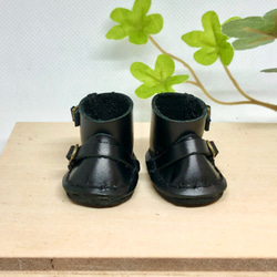 革細工　丸エンジニアブーツ　ぬい用　一足　miniature  boots. 4枚目の画像