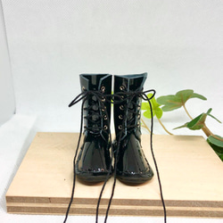 森き　編み上げブーツ　一足　leather craft miniature  boots. 3枚目の画像