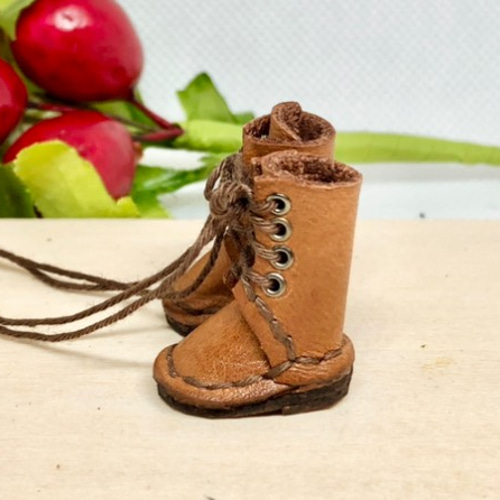 プチブライス用編み上げブーツ 一足 miniature boots. その他人形 森