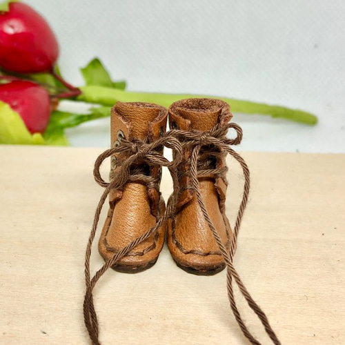 プチブライス用編み上げブーツ 一足 miniature boots. その他人形 森