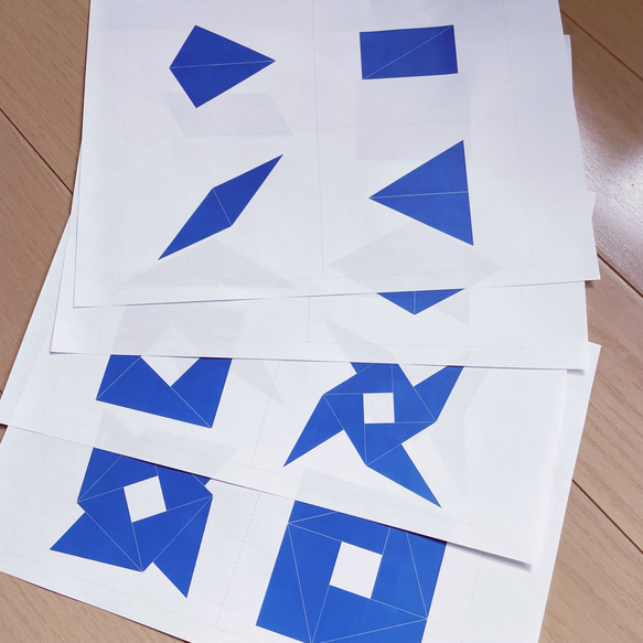 ☆モンテッソーリ☆ 12枚の青い三角形 5枚目の画像