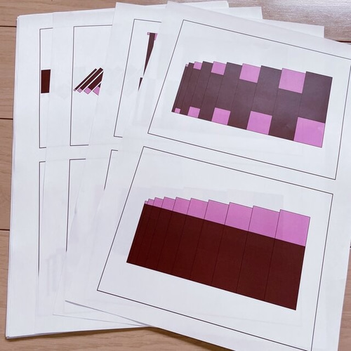 ☆モンテッソーリ☆ ピンクタワー・茶色の階段 パターンカード 雑貨