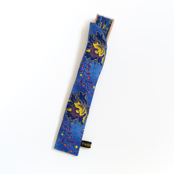 SHWESHWE 織物折疊扇藍色、粉色和黃色花朵 第4張的照片