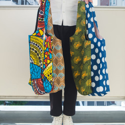 非洲印花雙面手提包（順序類型） 第1張的照片