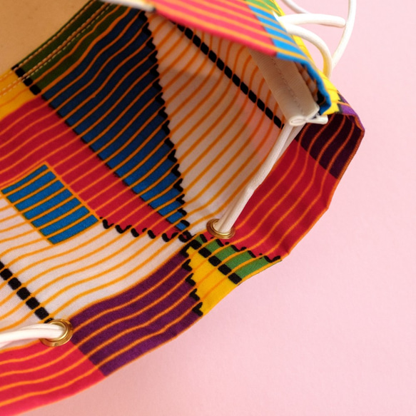 非洲織物帆布束帶袋 第6張的照片