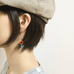 【限定1点】まきまきスティックピアス/イヤリング（イエロー×グリーン） 4枚目の画像