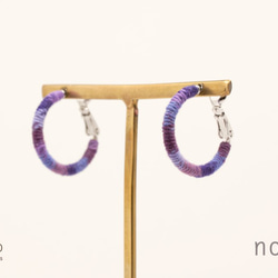 まきまきフープピアス（パープル）　【受注制作】 4枚目の画像