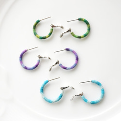 まきまきフープピアス（パープル）　【受注制作】 5枚目の画像