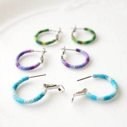 まきまきフープピアス（パープル）　【受注制作】 6枚目の画像