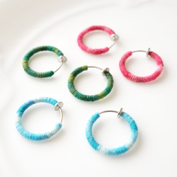 まきまきフープイヤリング（グリーン）　【受注制作】 5枚目の画像