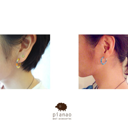 まきまきフープイヤリング（グリーン）　【受注制作】 7枚目の画像