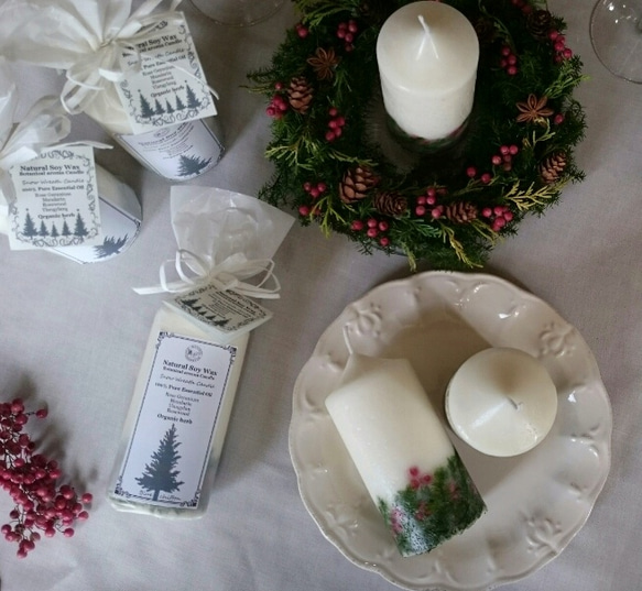 ✨Snow wreath candle✨～雪のリースクリスマスキャンドル～ 1枚目の画像