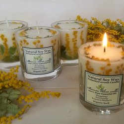 ミモザグラスキャンドル✨アニバーサリラベル～Sweet Citrus～100%Pure