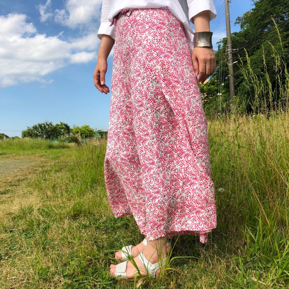 エスニック柄　ビスコース　巻パンツ　ふつう巻66㎝　M丈90㎝　№19007