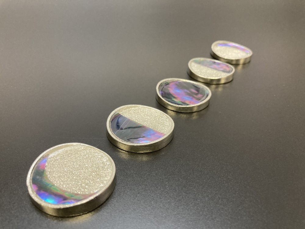 つきのみちかけ　箸置き 5点セット　[錫鋳物＋螺鈿]