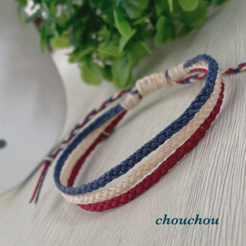 3連ミサンガブレスレット トリコロール ラスタカラー ブレスレット