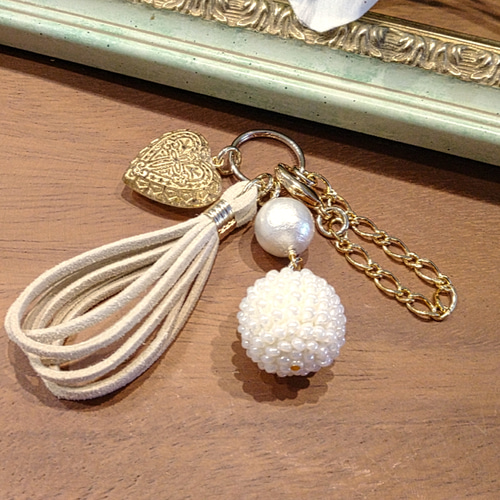 ビーズ刺繍果物モチーフバッグチャーム夏アクセサリー6種の