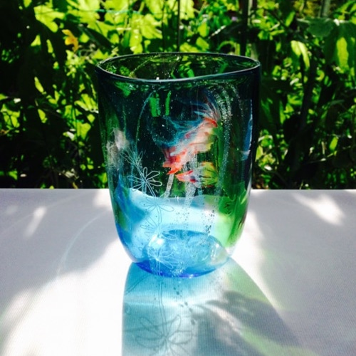 金魚デザインのガラスグラス 金魚鉢グラス グラス ZION GLASS ART 通販 9932111｜Creema