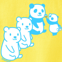 シロクマパンダ化計画Tシャツ(大人〜子供サイズ) 3枚目の画像