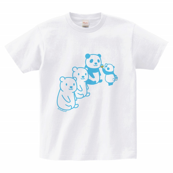 シロクマパンダ化計画Tシャツ(大人〜子供サイズ) 4枚目の画像