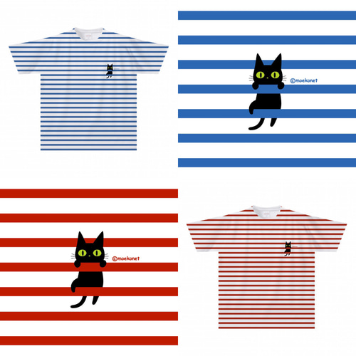 ファミリア　猫デザインボーダーTシャツ100cm 猫デザインTシャツ定番Tシャツの商品購入ページ｜クリエイターの