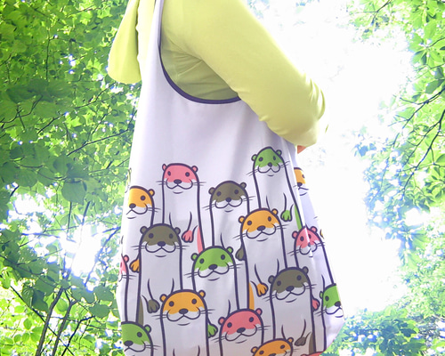 カラフルカワウソのエコバッグ エコバッグ・サブバッグ