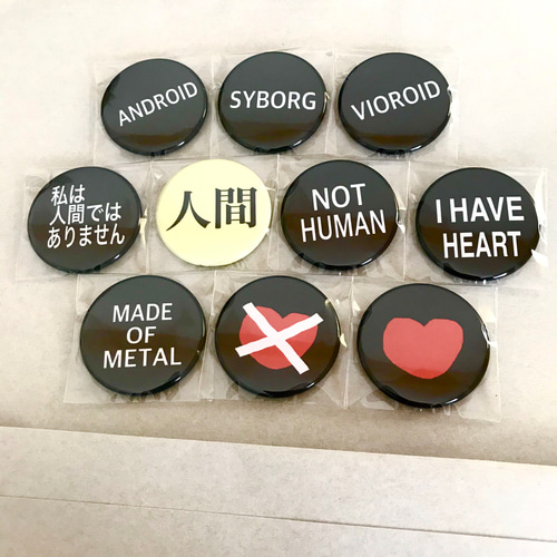 人間缶バッチ2個セット パステル かわいい その他雑貨 お昼 通販 