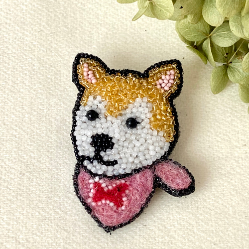 柴犬 リュネビル刺繍ブローチ ブローチ izumi-wan 通販 9959921  