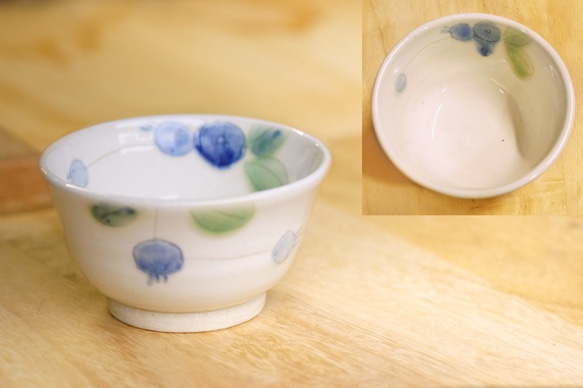 こどもごはん茶碗　（イチゴ、ブルーベリー、オレンジベリー、赤小花、青小花） 3枚目の画像
