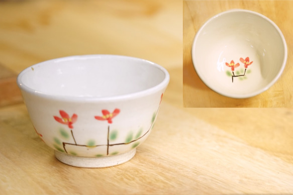 こどもごはん茶碗　（イチゴ、ブルーベリー、オレンジベリー、赤小花、青小花） 5枚目の画像