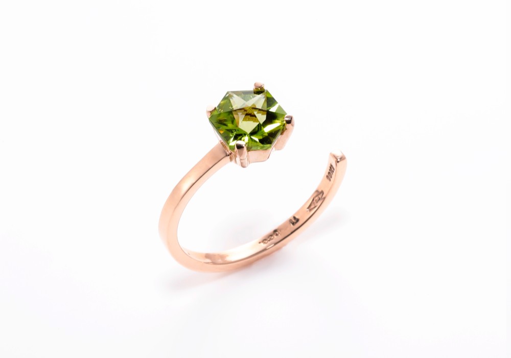 カラーストーン リング「 bee 」リング【 グリーン 】ペリドット・6号