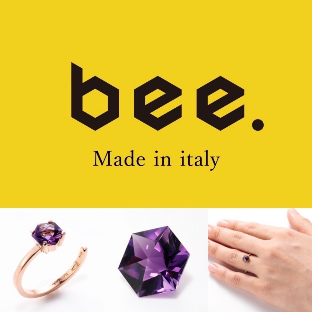 カラーストーン リング「 bee 」リング【 クリア 】ホワイトトパーズ・7号