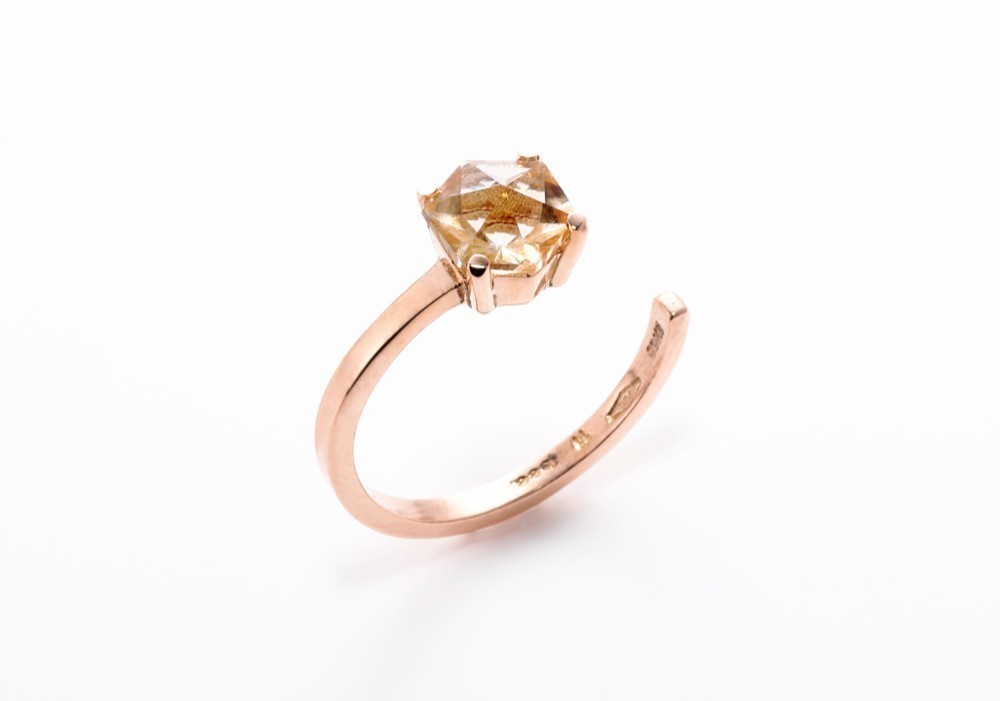 カラーストーン リング「 bee 」リング【 イエロー 】イエロークオーツ・10.5号