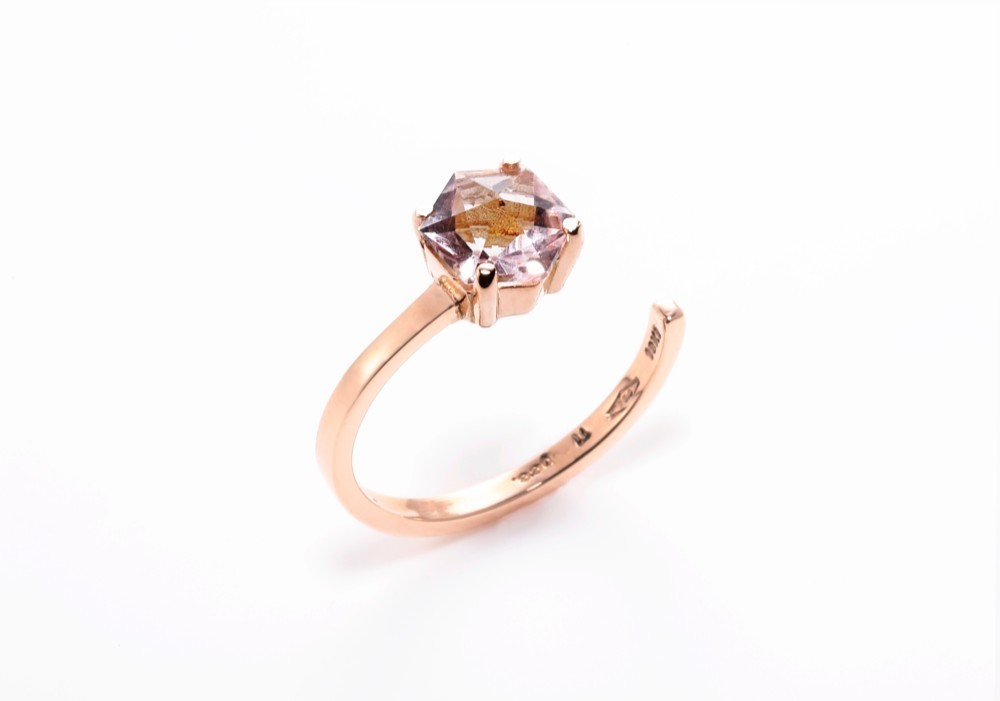 カラーストーン リング「 bee 」リング【 ピンク 】ピンククオーツ・7.5号