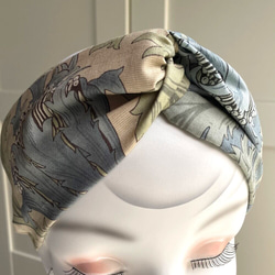 精選William Morris ⭐️採用設計布料⭐️髮帶頭巾⭐️銀蓮花藍⭐️ 第3張的照片